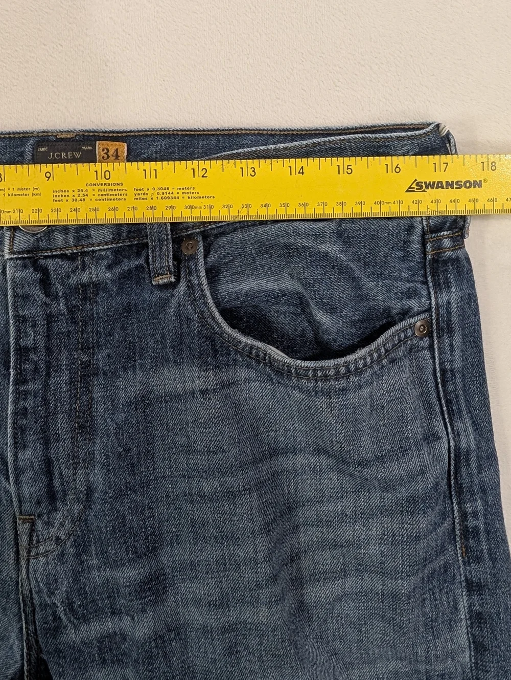J. Crew 770 Straight Fit Men’s Jeans – Distressed Rip & Repair Wash – Size 34x30